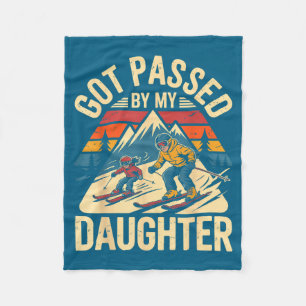 Got Ped By My Daughter Funny Ski Dad Retro Mountai Fleece Blanket