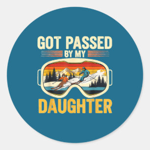 Got Ped By My Daughter Funny Ski Goggles Mountain  Classic Round Sticker
