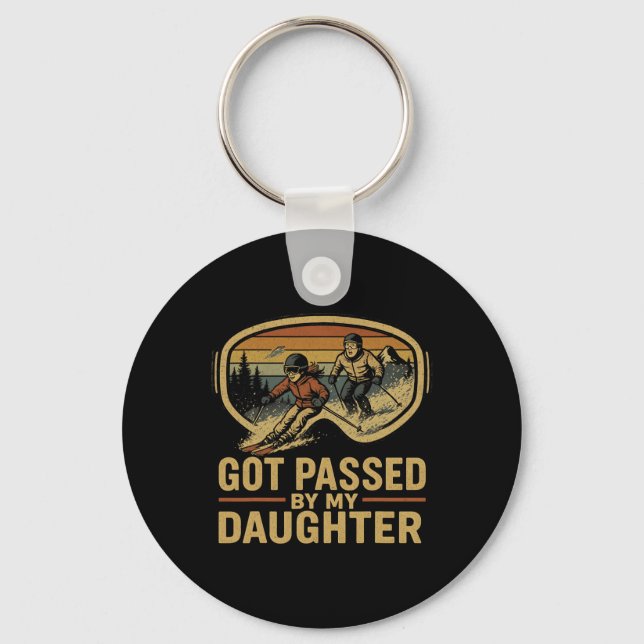 Got Ped By My Daughter Funny Ski Goggles Mountain  Key Ring (Front)