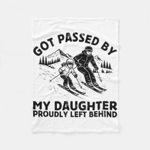 Got Ped By My Daughter Funny Ski Skiing Fleece Blanket