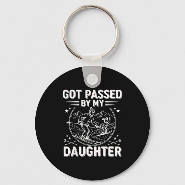 Got Ped By My Daughter Funny Skiing _24  Key Ring (Front)