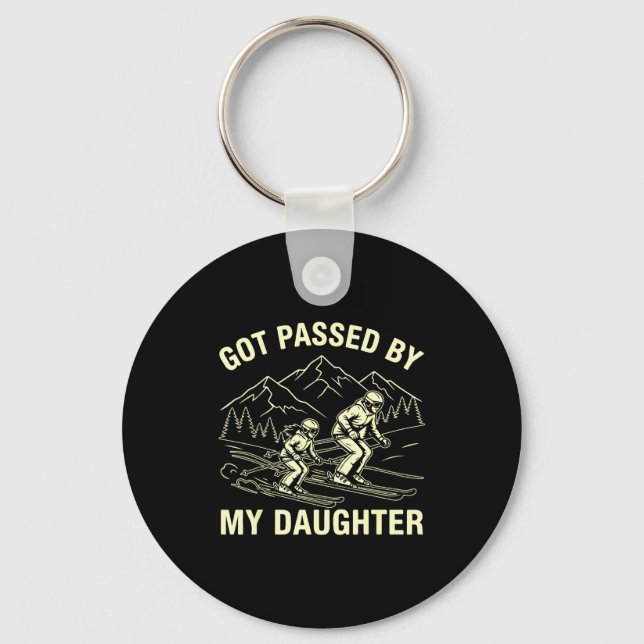 Got Ped By My Daughter Funny Skiing _2  Key Ring (Front)