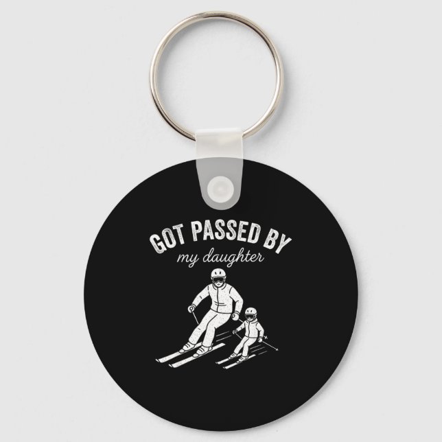Got Ped By My Daughter Funny Skiing _4  Key Ring (Front)