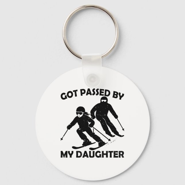 Got Ped By My Daughter Funny Skiing _55  Key Ring (Front)