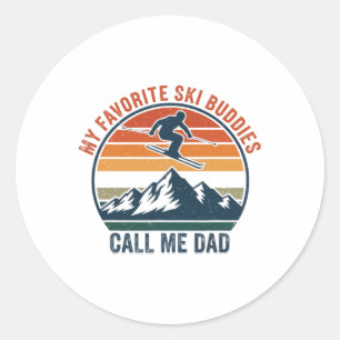 Got Ped By My Daughter Funny Skiing Dad Father Ski Classic Round Sticker