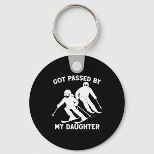 Got Ped By My Daughter Funny Skiing Dad Ski Trip  Key Ring