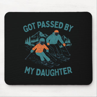Got Ped By My Daughter Funny Skiing Dad Winter Spo Mouse Pad