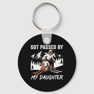Got Ped By My Daughter Funny Skiing Funny Ski Dad Key Ring