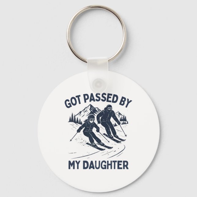 Got Ped By My Daughter Funny Skiing Lover  Key Ring (Front)