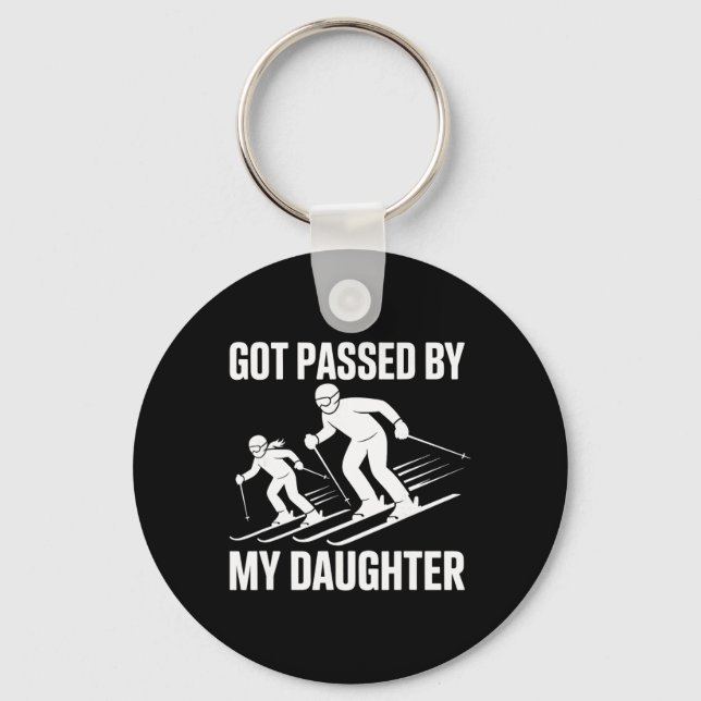 Got Ped By My Daughter Funny Skiing Snow  Key Ring (Front)
