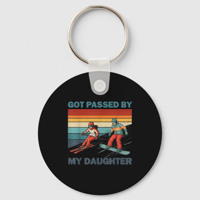 Got Ped By My Daughter Funny Skiing Snowboarding  Key Ring (Front)