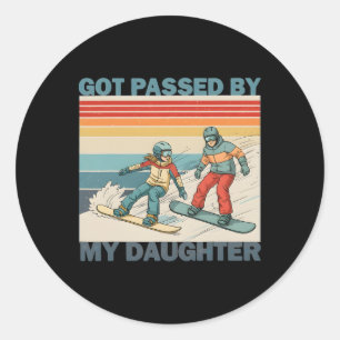 Got Ped By My Daughter Funny Skiing Vintage Snow S Classic Round Sticker