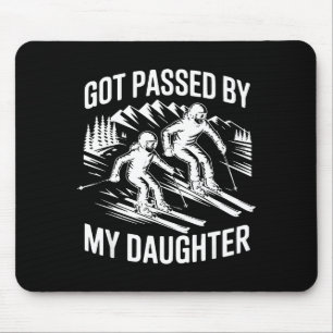 Got Ped By My Daughter Skiing, Retro Dad Skiers _1 Mouse Pad