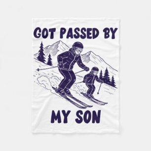 Got Ped By My Son Funny Mountain Dad Humour Winter Fleece Blanket