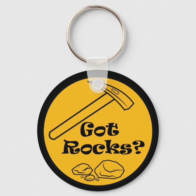 Got  Rocks? Rockhound Button Key Ring (Front)