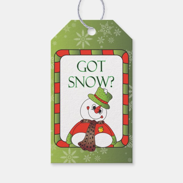Got Snow? Cute Snowman Gift Tags (Front)