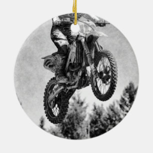 Got Some Air! - Motocross Racer Ceramic Tree Decoration