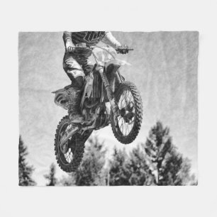Got Some Air! - Motocross Racer Fleece Blanket