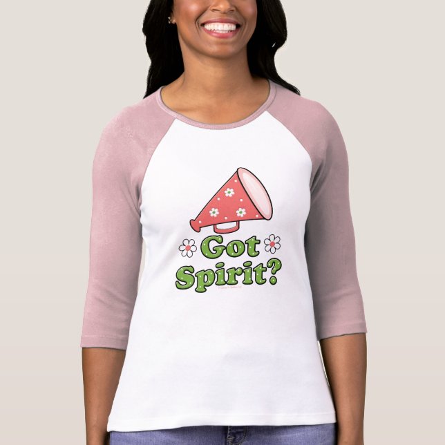 Got Spirit Cheerleading Pink Raglan T-Shirt (Front)