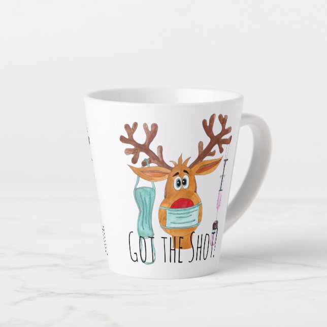 Got the Shot Face Masked Reindeer   Espresso Cup (Right Angle)