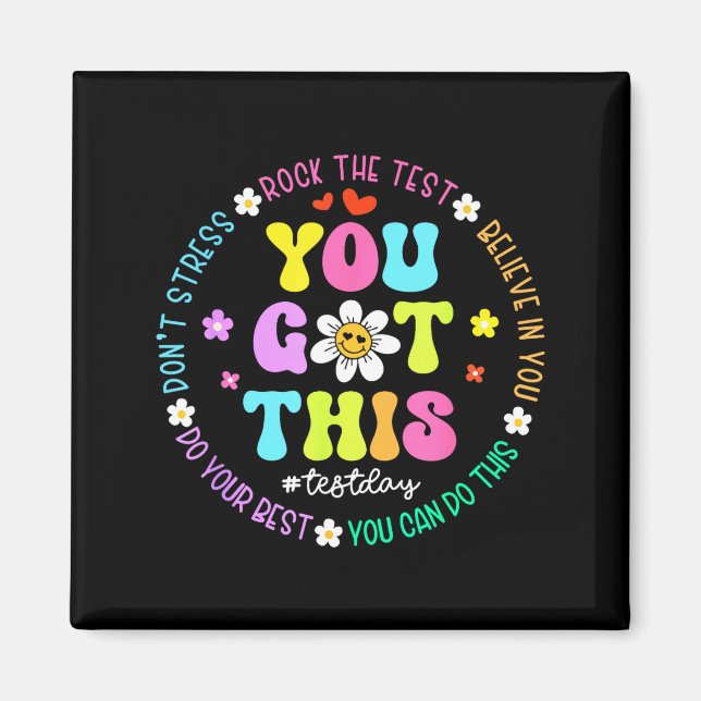 Got this don't stress rock the test test day magnet (Front)