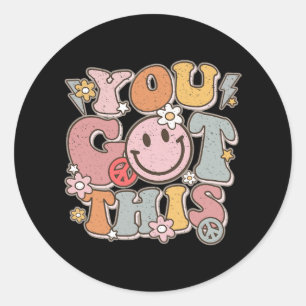 Got This Funny Teacher Student Testing Day Rock Th Classic Round Sticker