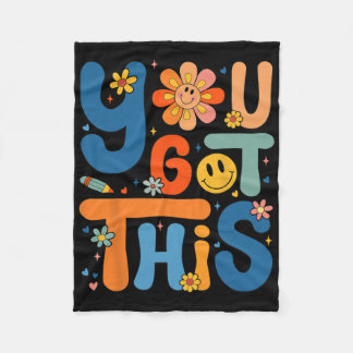 Got This Testing Day Groovy Motivational Teacher S Fleece Blanket