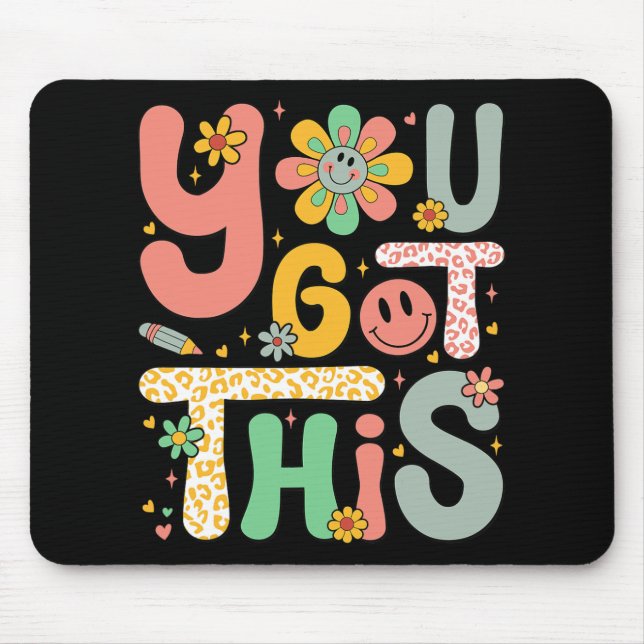 Got This Testing Day Groovy Motivational Teacher S Mouse Pad (Front)