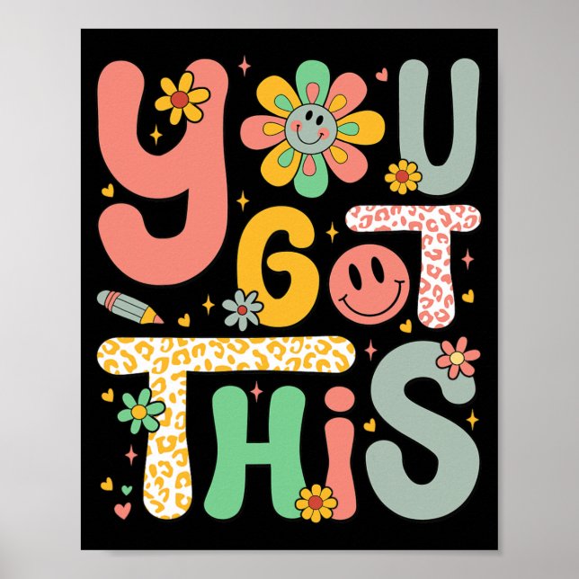 Got This Testing Day Groovy Motivational Teacher S Poster (Front)