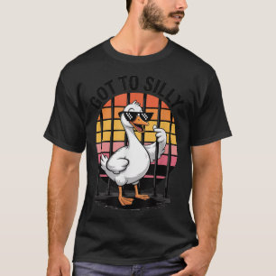 Got Too Silly Funny Goose Retro Sungles Jail Bird T-Shirt