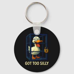 Got too silly funny goose teacher lovers pun humor key ring