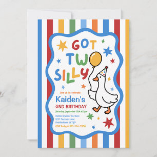 Got Two Silly Goose Boy 2nd Birthday Party Invitation