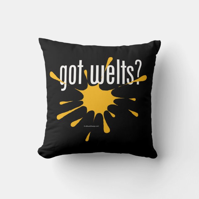 got welts? throw pillow (Front)