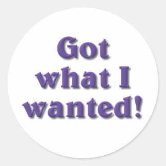 Got What I Wanted Classic Round Sticker