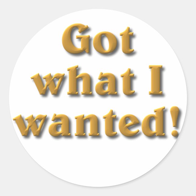 Got What I Wanted Classic Round Sticker (Front)