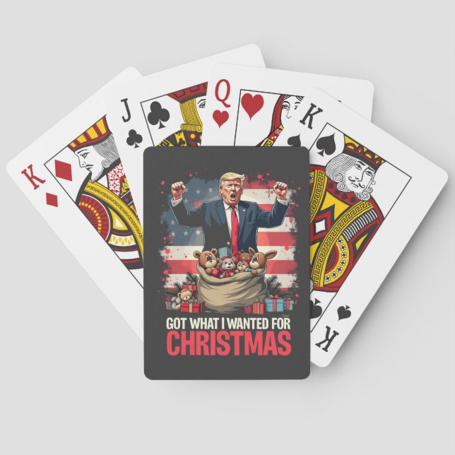 Got What I wanted For Christmas Trump Santa   Playing Cards (Back)