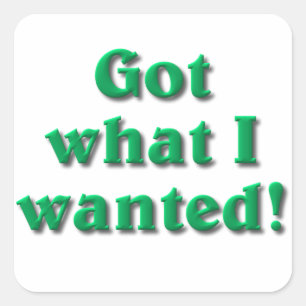 Got What I Wanted Square Sticker