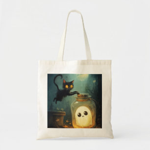 Got You - Halloween Cat and Ghost Tote Bag