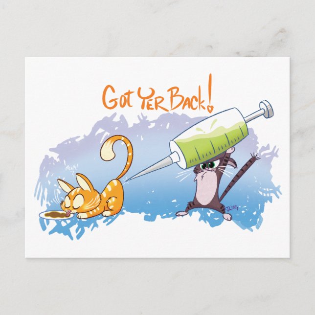 GOT YOUR BACK - GET WELL SOON! by Jeff Willis Art Postcard (Front)