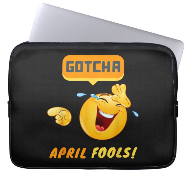 GOTCHA - April Fool's Day Funny Laptop Sleeve (Front)