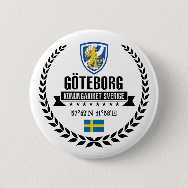 Göteborg 6 Cm Round Badge (Front)