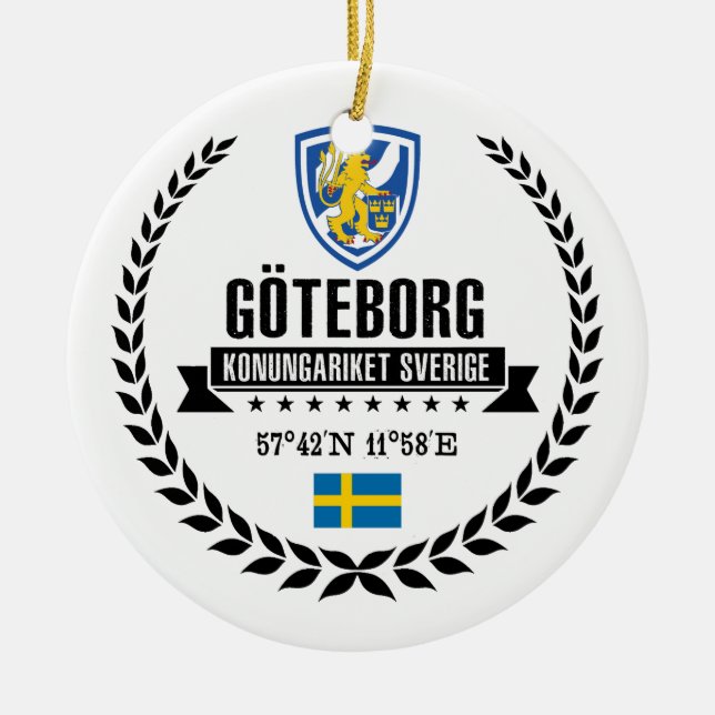 Göteborg Ceramic Tree Decoration (Front)