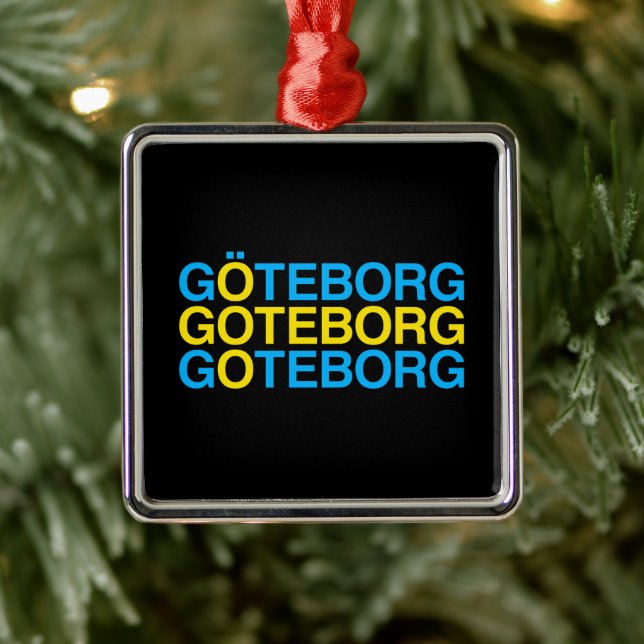 GOTEBORG Swedish Flag Metal Tree Decoration (Tree)