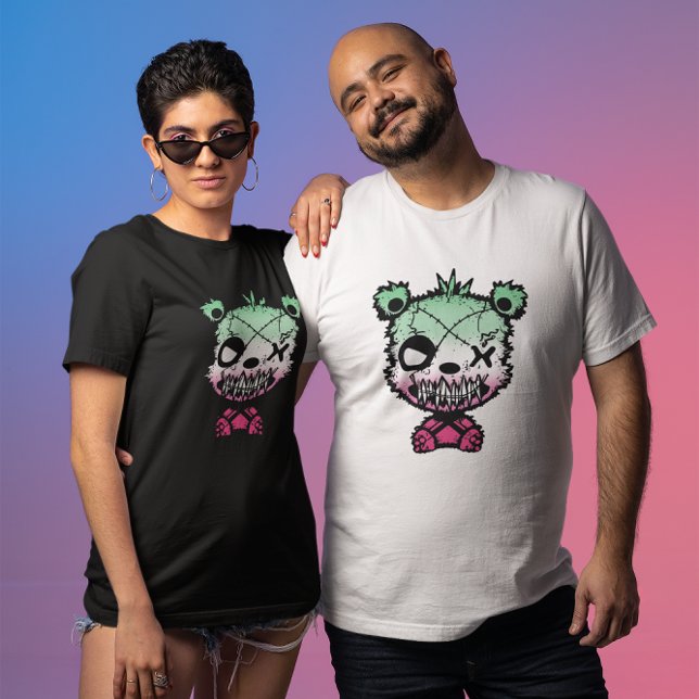 Goth Abrosexual Pride Flag Coloured Bear T-Shirt (Creator Uploaded)