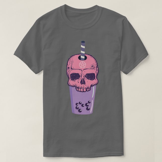goth and bubble tea skeleton goth skeleton Premium T-Shirt (Design Front)