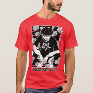 Goth Anime Boy Gothic Japanese Aesthetic Vaporware T-Shirt