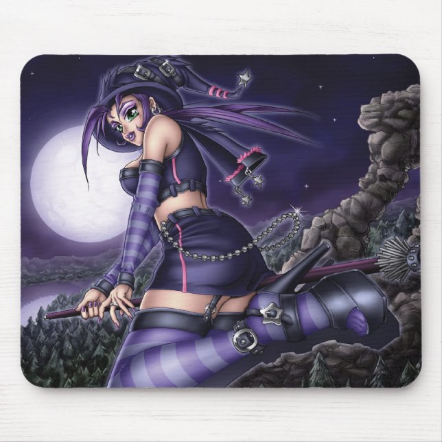 Goth Anime Witch Mouse Pad (Front)