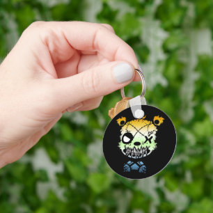 Goth AroAce Agender Pride Flag Coloured Bear Key Ring