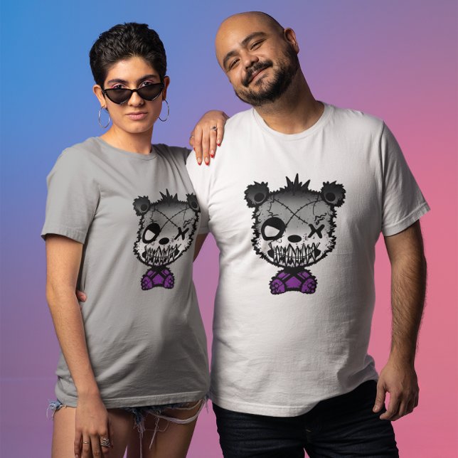 Goth Asexual Pride Flag Coloured Bear T-Shirt (Creator Uploaded)