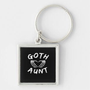 Goth Aunt Punk Skeleton Heart Hands Gothic Design Key Ring